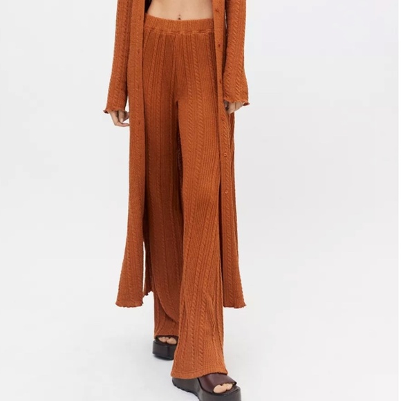 DAMSON MADDER Women's Warm Brown Orange Edie Soft Flare Pant Size 8 - Picture 1 of 11